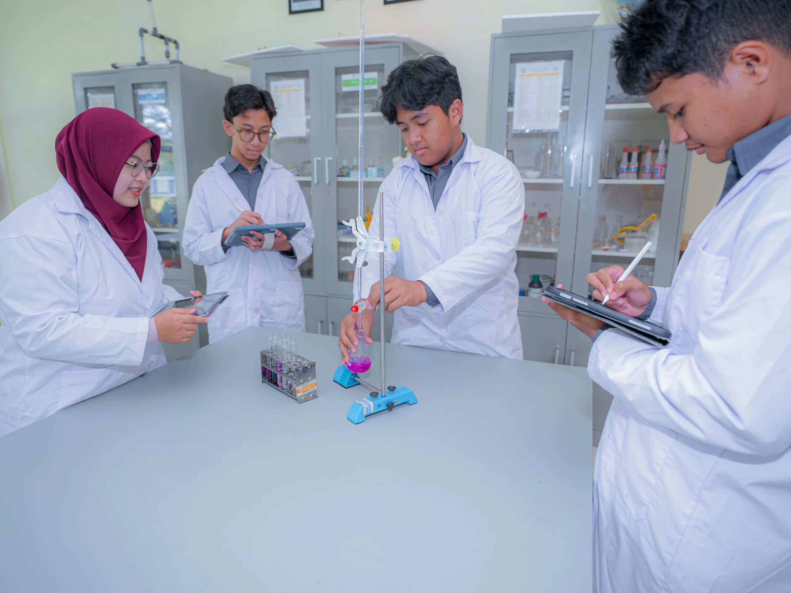 Two students working together