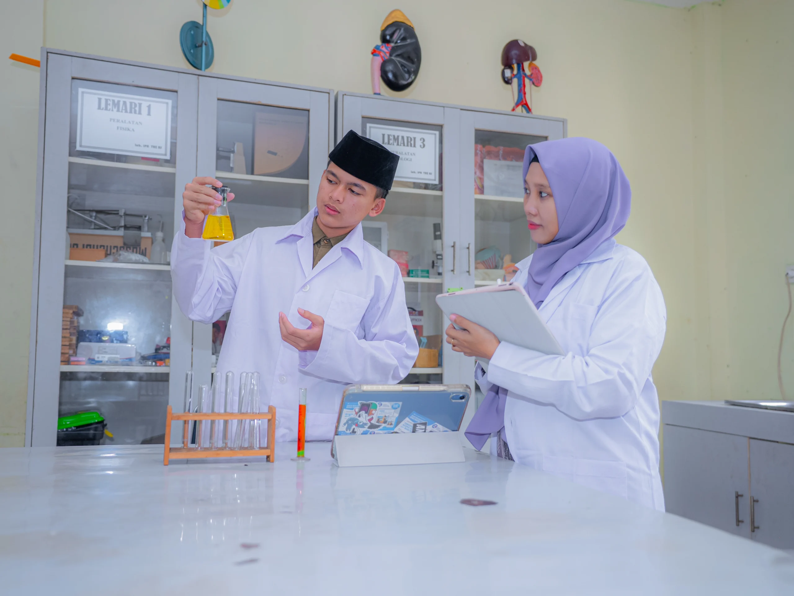 Teacher with student
